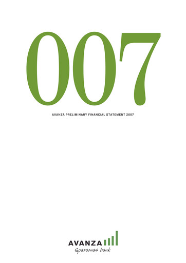 Thumbnail Avanza Bank Financial Statement 2007