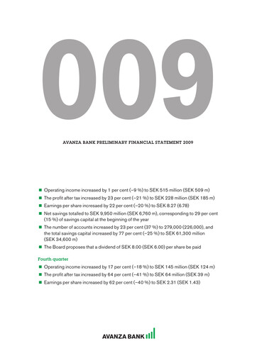 Thumbnail Avanza Bank Financial Statement 2009