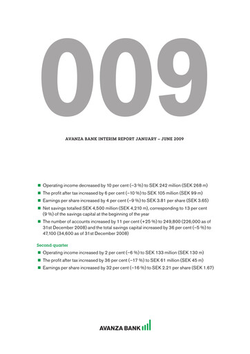 Thumbnail Avanza Bank Half-year Report 2009-h1