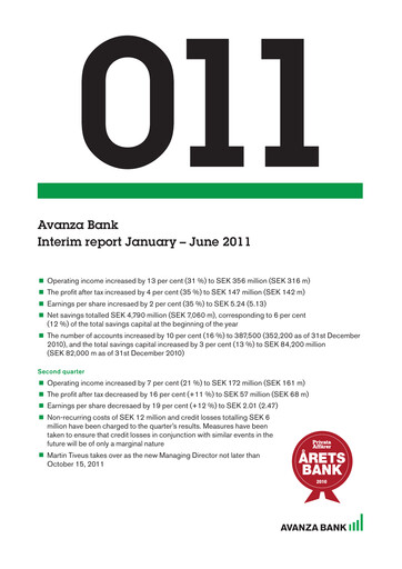 Thumbnail Avanza Bank Half-year Report 2011-h1
