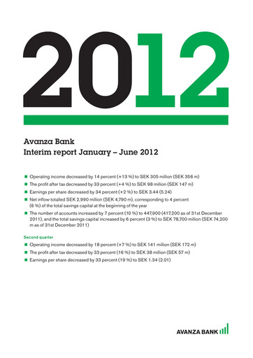Thumbnail Avanza Bank Half-year Report 2012-h1