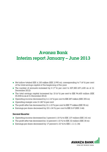 Thumbnail Avanza Bank Half-year Report 2013-h1