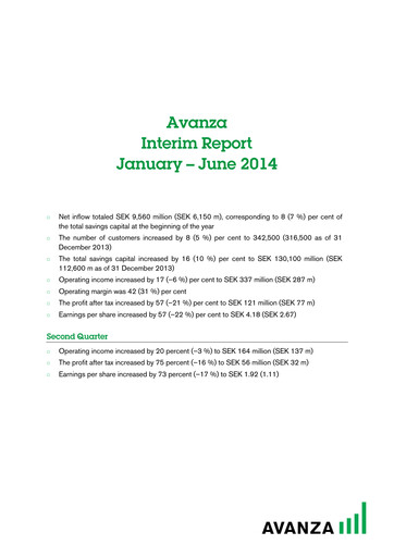 Thumbnail Avanza Bank Half-year Report 2014-h1
