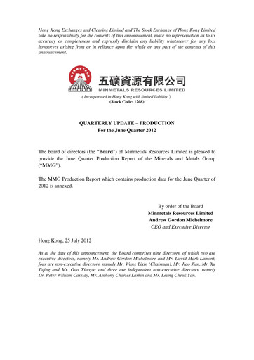 Thumbnail MMG Limited Quarterly Report 2012-q2