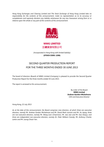 Thumbnail MMG Limited Quarterly Report 2013-q2