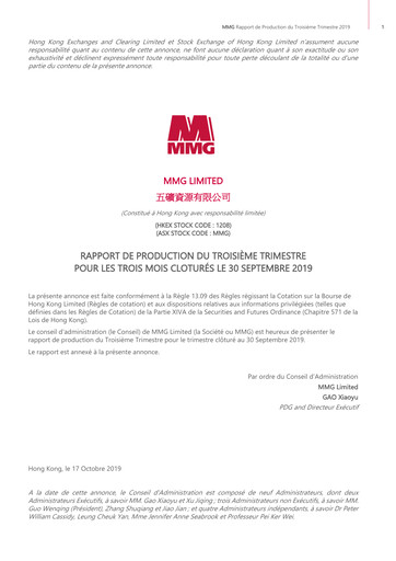 Thumbnail MMG Limited Quarterly Report 2019-q3