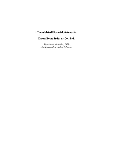 Thumbnail Daiwa House
 Financial Statement fy2022
