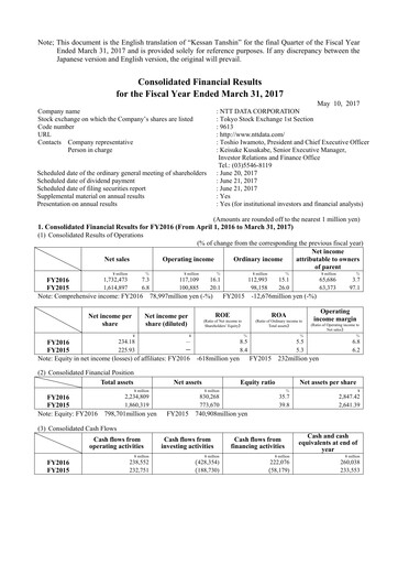 Thumbnail NTT Data
 Financial Statement fy2016