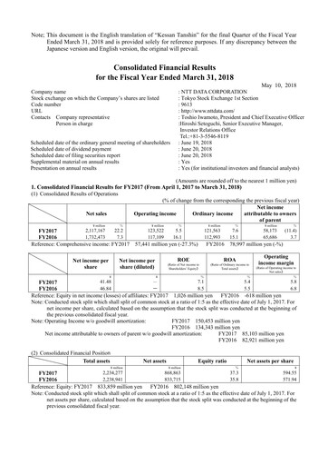 Thumbnail NTT Data
 Financial Statement fy2017