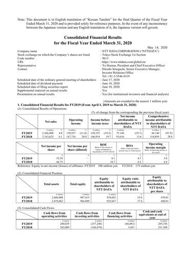 Thumbnail NTT Data
 Financial Statement fy2019