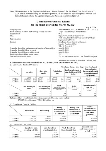Thumbnail NTT Data
 Financial Statement fy2023