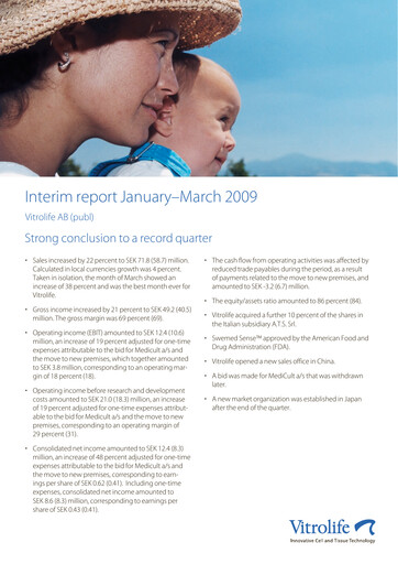 Thumbnail Vitrolife AB Quarterly Report 2009-q1