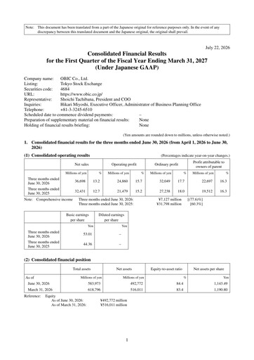 Thumbnail OBIC Quarterly Report 2026-q1
