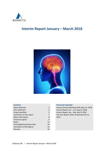 Miniature BioArctic AB Rapport trimestriel 2018-q1