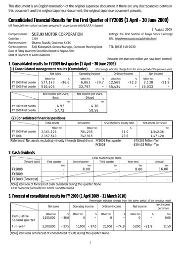 Thumbnail Suzuki Motor Quarterly Report 2009-q1