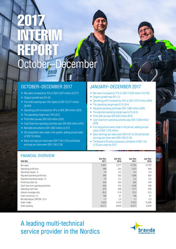 Thumbnail Bravida Holding Quarterly Report 2017-q4