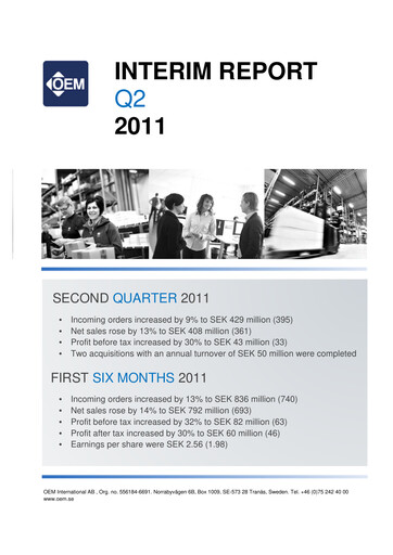 Thumbnail OEM International Quarterly Report 2011-q2