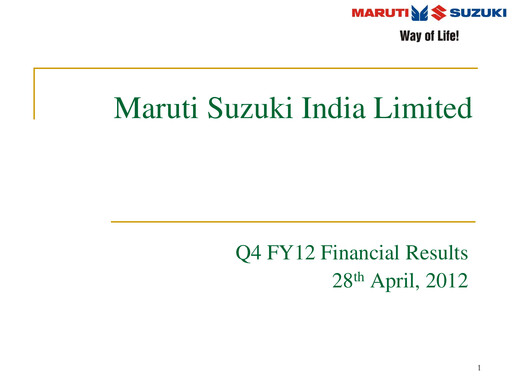 Vorschaubild Maruti Suzuki India
 Quartalsbericht 2011-2012-q4