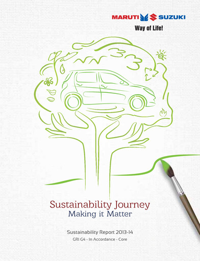 Miniature Maruti Suzuki India
 Rapport de durabilité 2013-2014