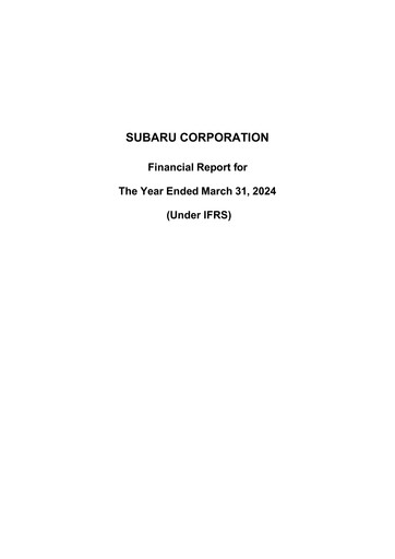 Thumbnail Subaru Financial Statement fy2024