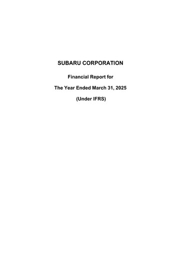 Vorschaubild Subaru Finanzmitteilung fy2025