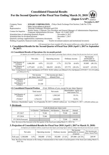 Thumbnail Subaru Half-year Report 2018-h1