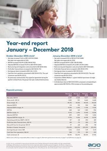 Thumbnail Arjo AB Quarterly Report 2018-q4