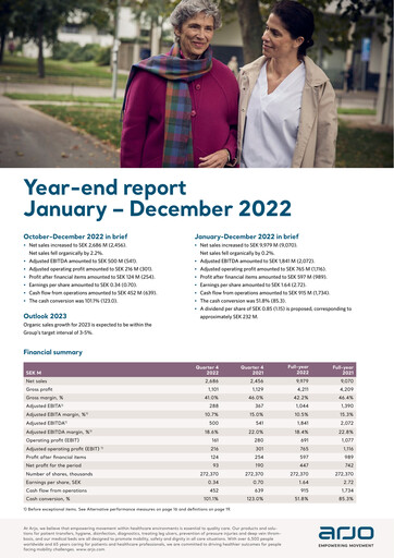 Thumbnail Arjo AB Quarterly Report 2022-q4