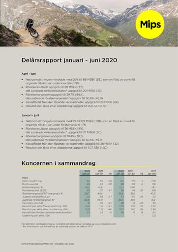 Vorschaubild Mips AB Halbjahresbericht 2020-h1
