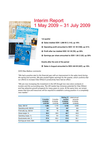 Thumbnail Clas Ohlson AB Quarterly Report 2009-q1