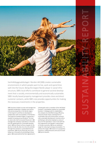 Miniature Samhällsbyggnadsbolaget i Norden Rapport de durabilité 2022