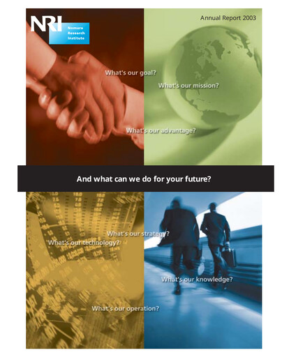 Thumbnail Nomura Research Institute
 Annual Report fy2003