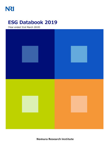 Thumbnail Nomura Research Institute
 ESG Report 2019