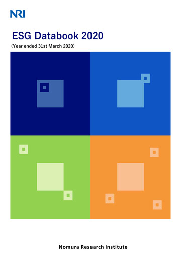 Thumbnail Nomura Research Institute
 ESG Report 2020