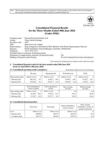 Thumbnail Nomura Research Institute
 Quarterly Report fy2025-q1