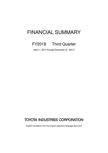 Thumbnail Toyota Industries
 Financial Report fy2018-9m