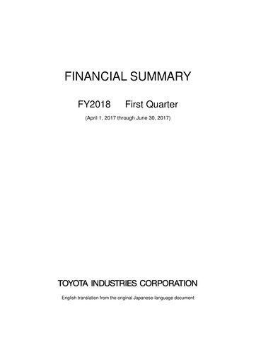 Thumbnail Toyota Industries
 Financial Report fy2018-q1
