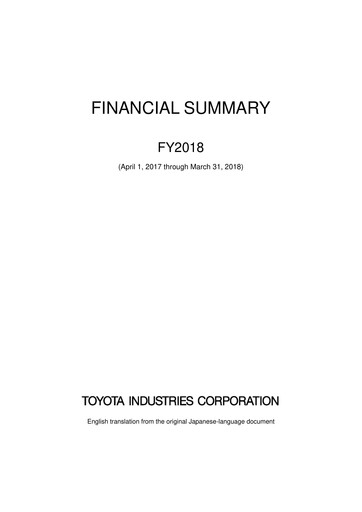 Thumbnail Toyota Industries
 Financial Report fy2018