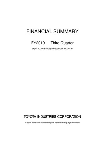 Thumbnail Toyota Industries
 Financial Report fy2019-9m
