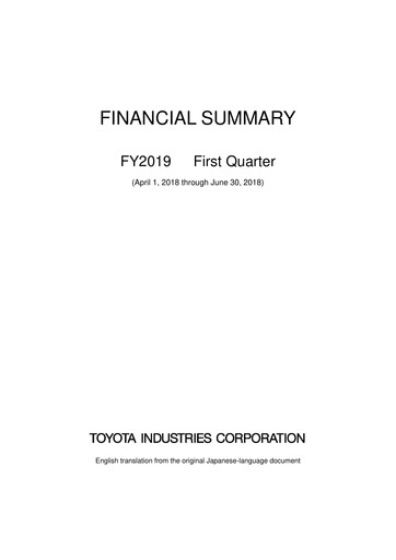 Thumbnail Toyota Industries
 Financial Report fy2019-q1