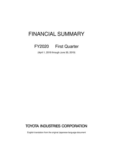 Thumbnail Toyota Industries
 Financial Report fy2020-q1