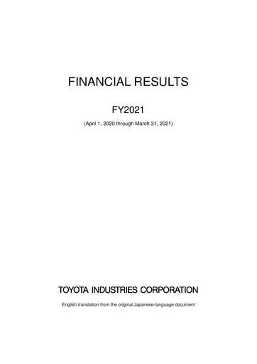 Thumbnail Toyota Industries
 Financial Report fy2021