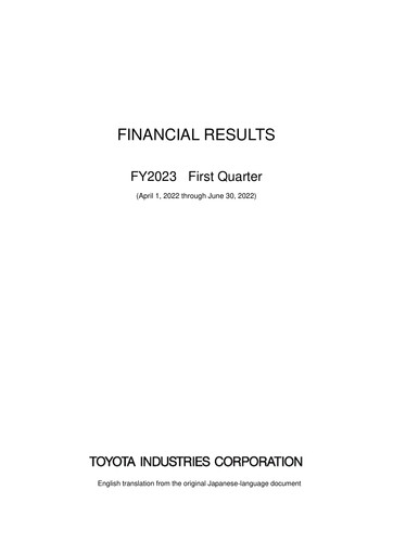 Thumbnail Toyota Industries
 Financial Report fy2023-q1