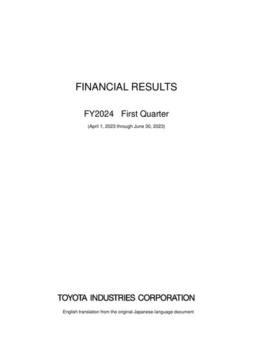 Thumbnail Toyota Industries
 Financial Report fy2024-q1