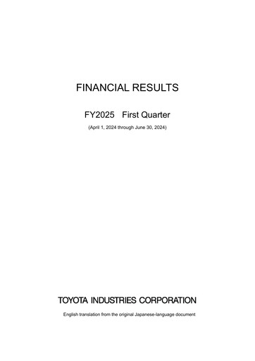 Thumbnail Toyota Industries
 Financial Report fy2025-q1