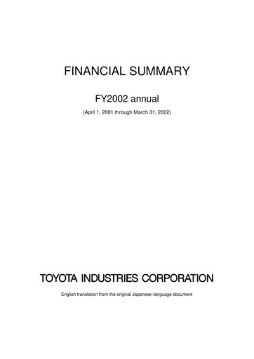 Vorschaubild Toyota Industries
 Finanzmitteilung fy2002