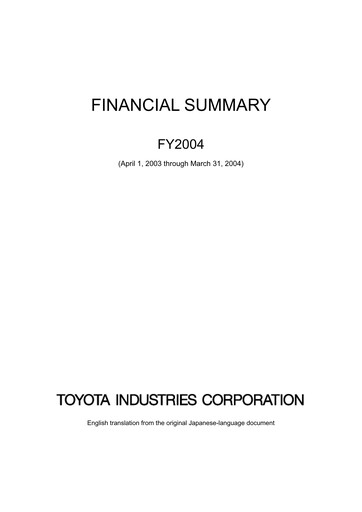 Vorschaubild Toyota Industries
 Finanzmitteilung fy2004