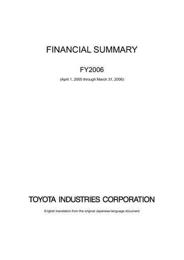 Vorschaubild Toyota Industries
 Finanzmitteilung fy2006
