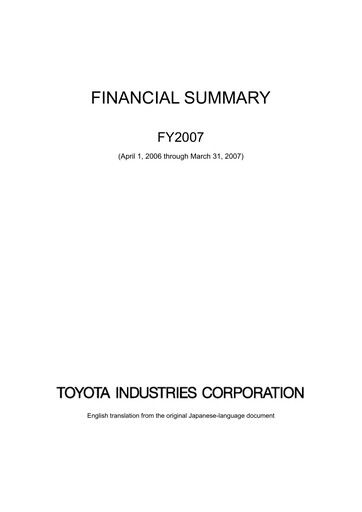 Vorschaubild Toyota Industries
 Finanzmitteilung fy2007