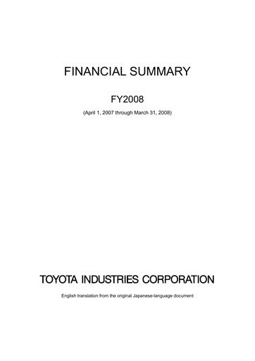 Vorschaubild Toyota Industries
 Finanzmitteilung fy2008
